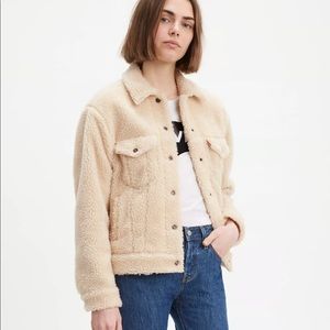 Levi’s Sherpa teddy ex-boyfriend trucker jacket zara madewell aritzia